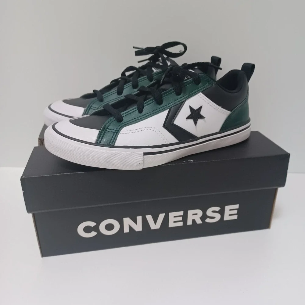 NEW NIB Converse Pro Blaze Ox Green Envy Black White Low Sneakers Kids US‎ 4